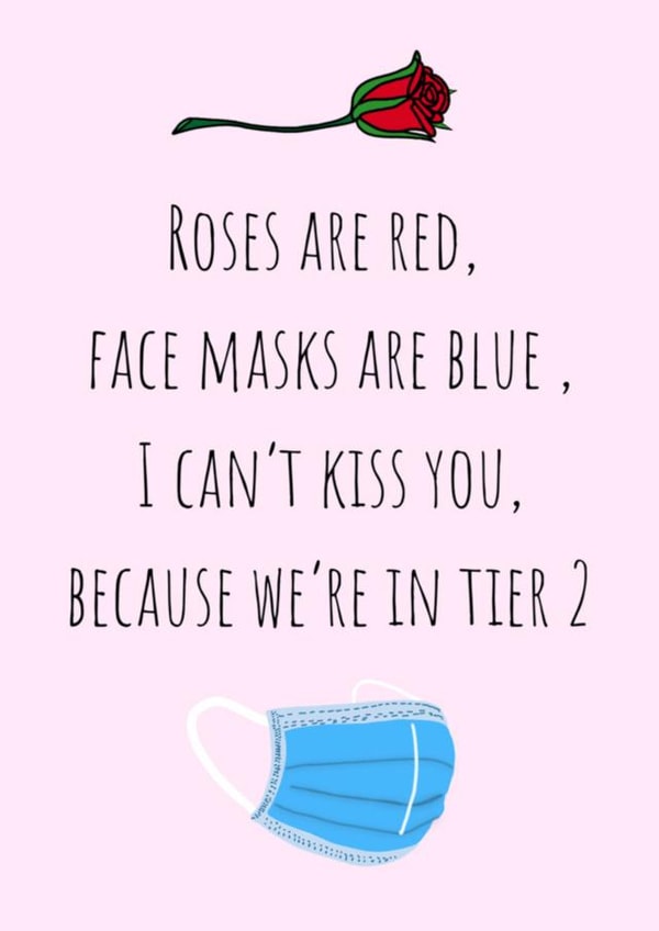 isolation face mask Valentines Day Card 37591 created by Rachel Evans