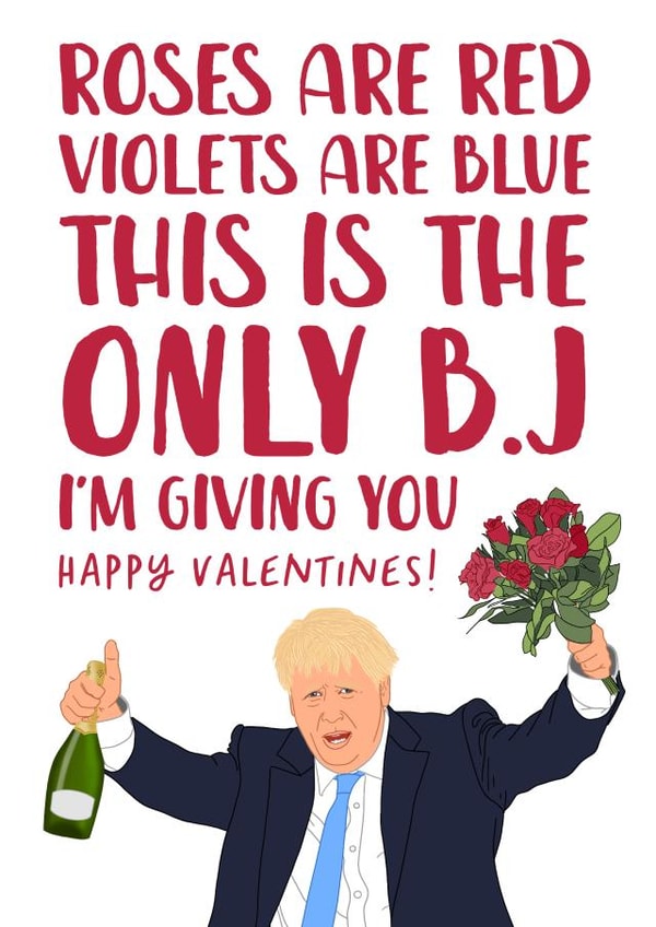 bj boris johnson Valentines Day Card 26605 created by The Cake Thief