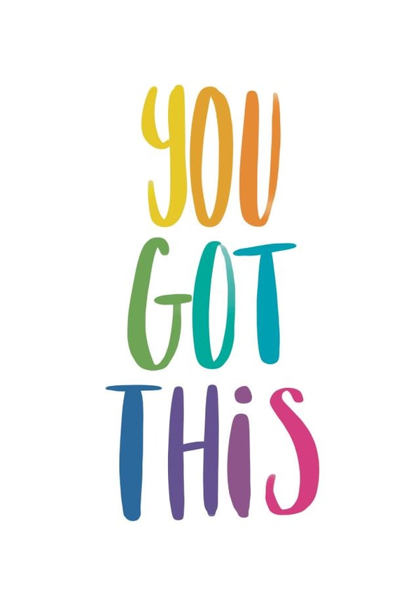 You got this rainbow text good luck card created by Stonefoxes