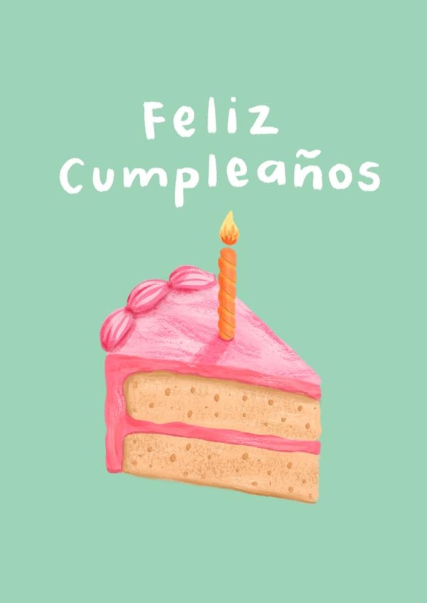 Classic Birthday Card - Cake - Feliz Cumpleaños created by Mikaela Iavarone