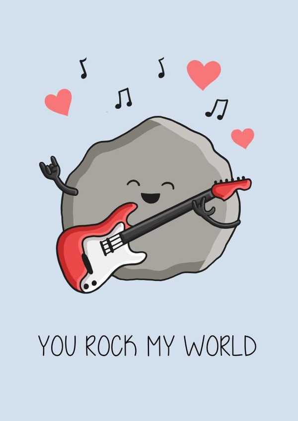 rock guitar Valentines Day Card 17292 created by Creaternet