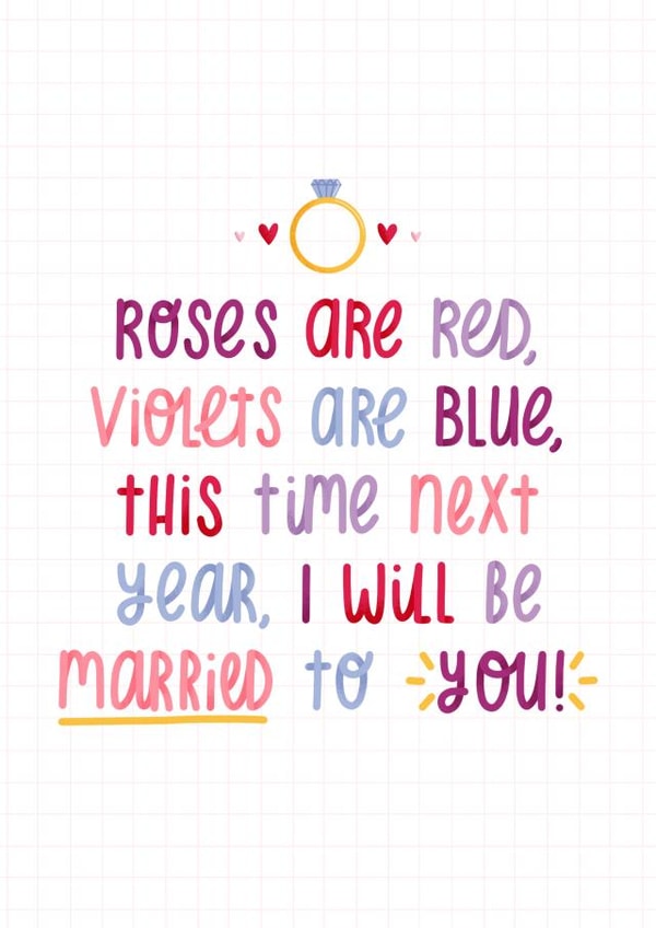 Married to you - cute poetry card created by Joanne Hawker