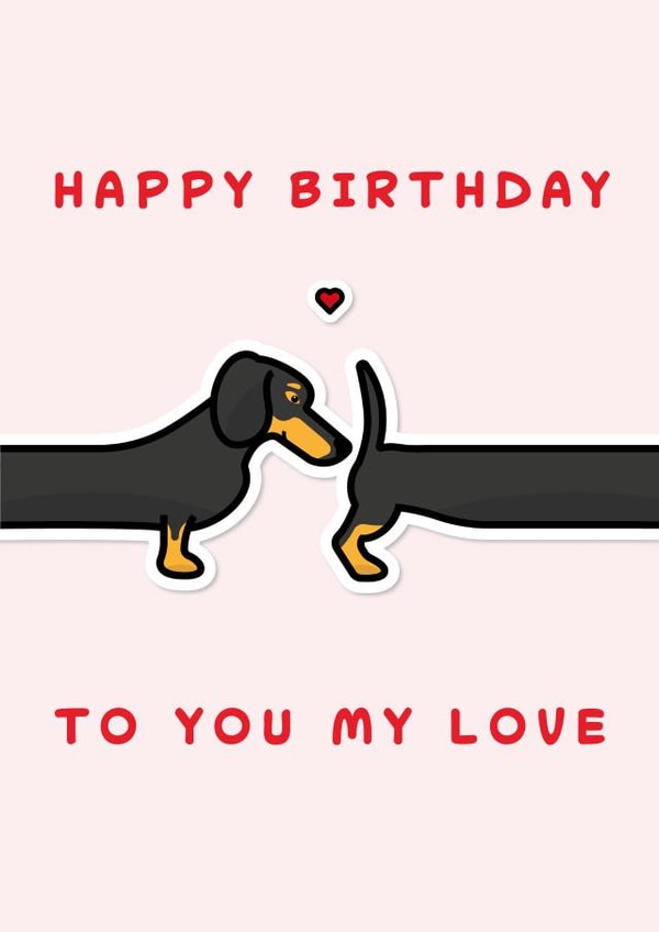 sausage dog dog Valentines Day Card 44450 created by Sam I Am
