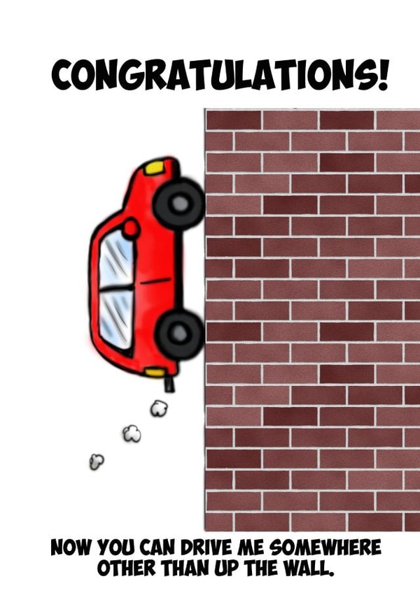 car brick wall Congratulations Card 17934 created by Ross Hendrick