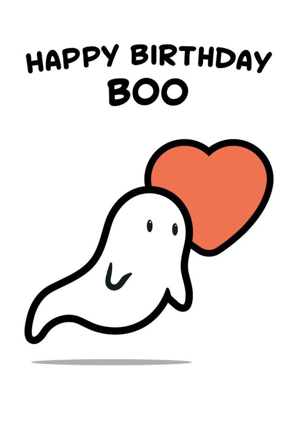 ghost heart Birthday Card 19616 created by Sam I Am