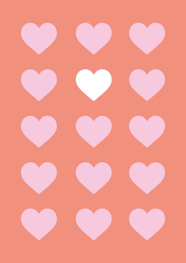love hearts Valentines Day Card 21025 created by ER