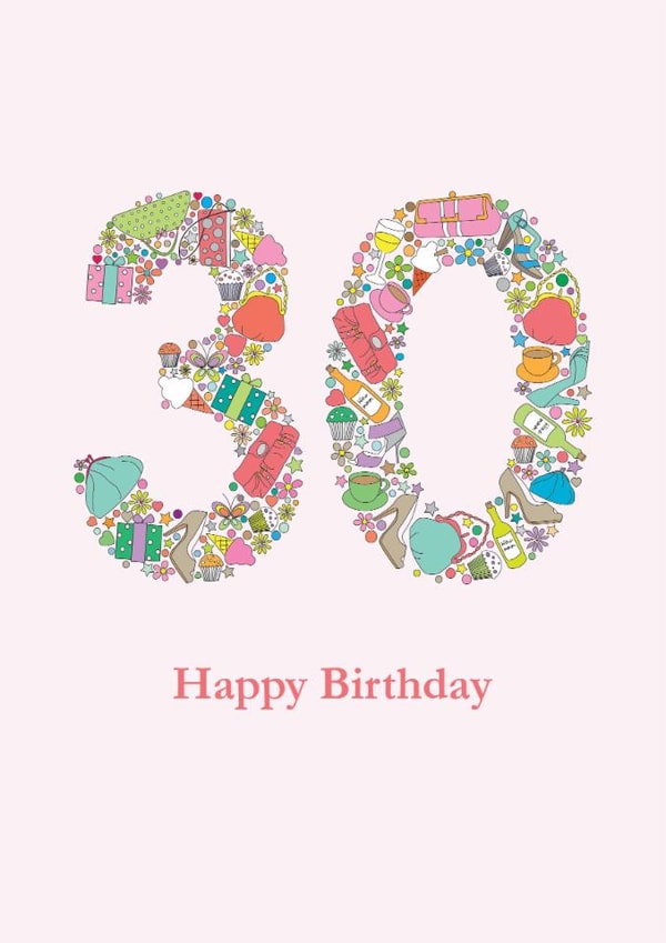 Girlie things 30th birthday card created by mrs L cards