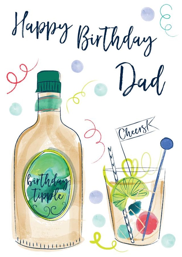whiskey alcohol Birthday Card 9597 created by Katie Phythian Design