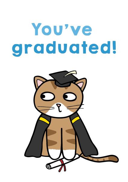 Cute Cat Graduation card | thortful