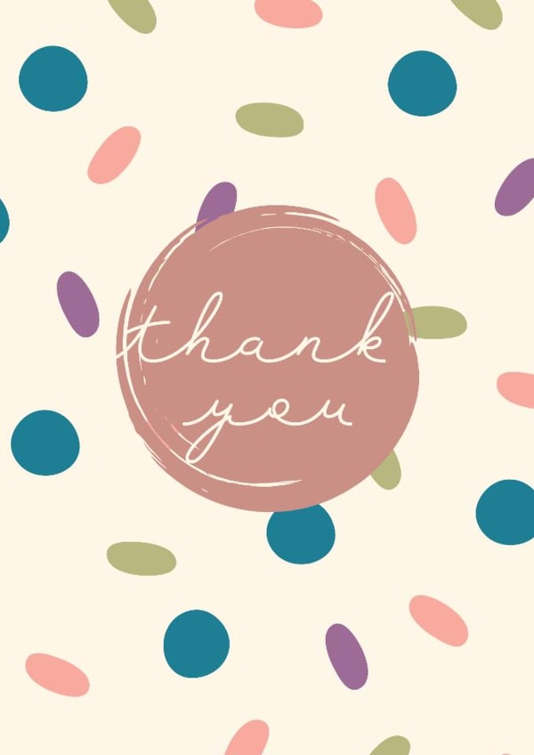 Dotty simple thank you card created by Swisa Creates