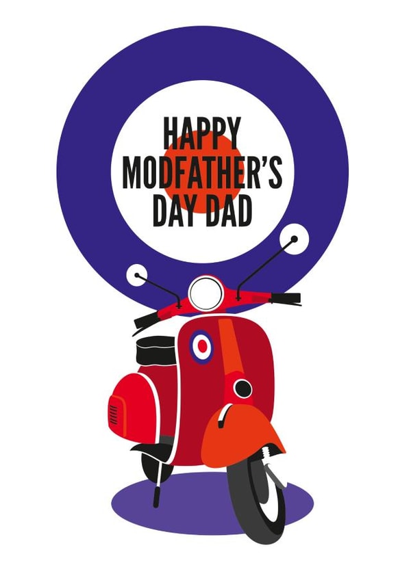 Vespa Scooter and Mod Target Father's Day Card  created by Diva Doodle Designs