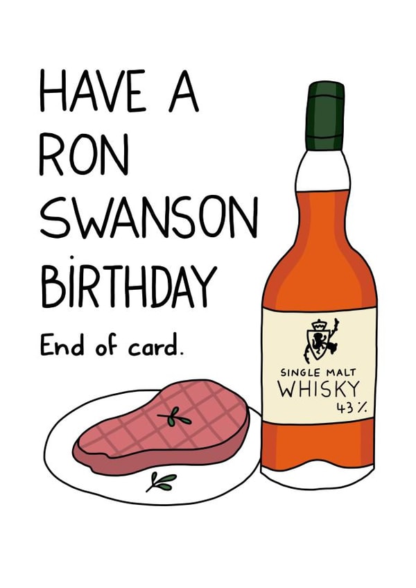 Parks & Recreation Whisky Birthday Card created by FROGGIE & ROSBIF