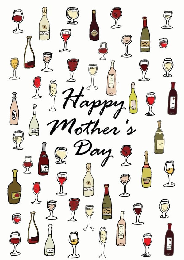 mother wine Mothers Day Card 7142 created by A Ray of Sunshine Cards