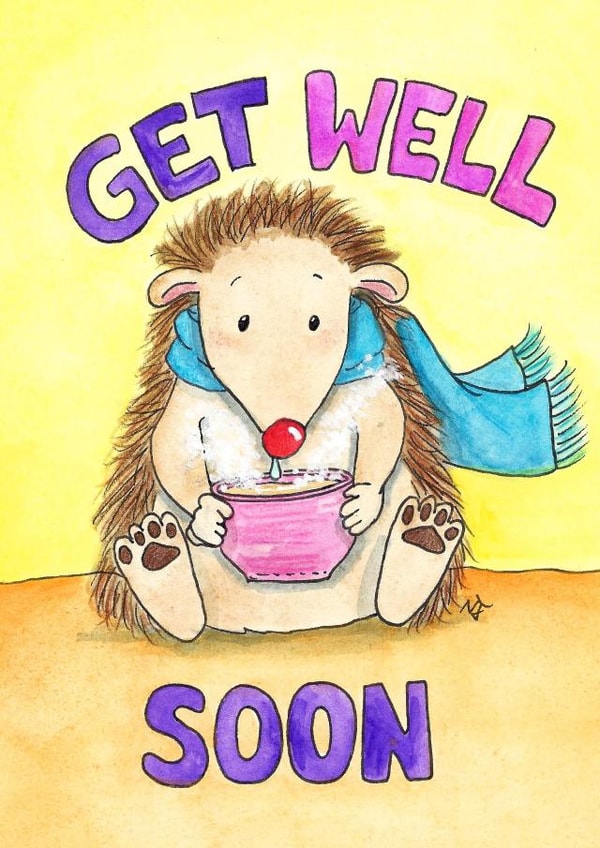hedgehog animal Get Well Card 46635 created by Nicole Janes