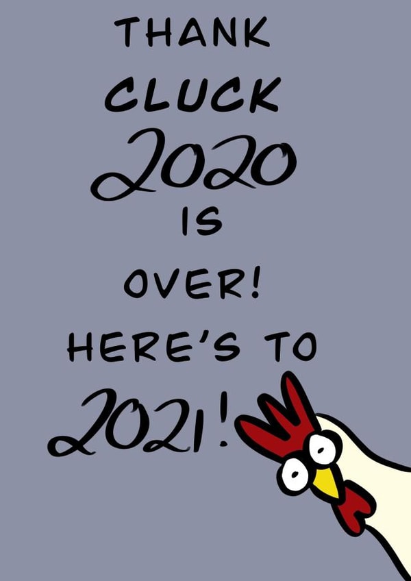 chicken animal New Year Card 46222 created by Acorn Illustrations 
