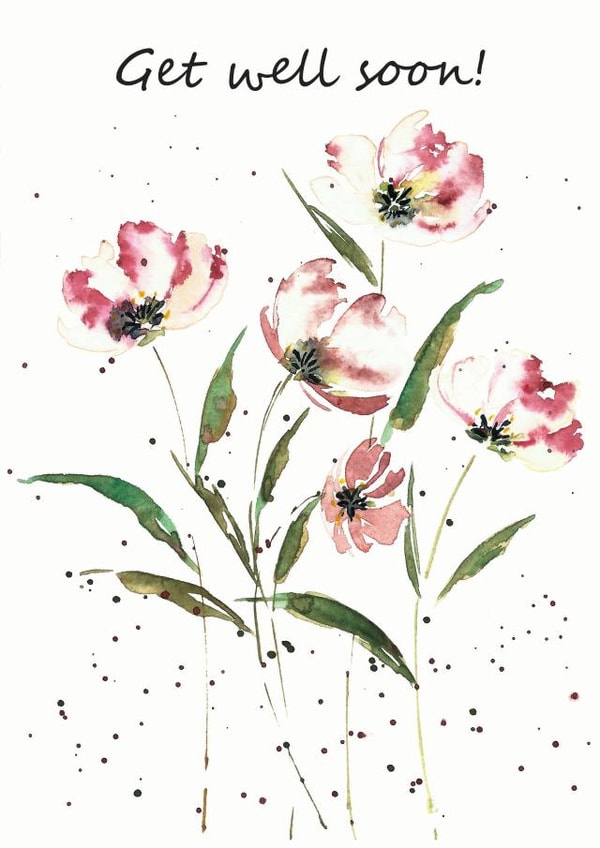 flowers watercolor Get Well Card 20677 created by preeta varkey