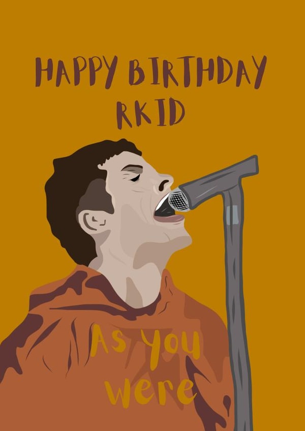 Liam gallagher Oasis Birthday Card 46385 created by Charlotte Spracklen