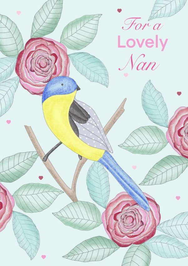 Pretty Birthday Card - For Nan - Bird created by Marie Goodchild