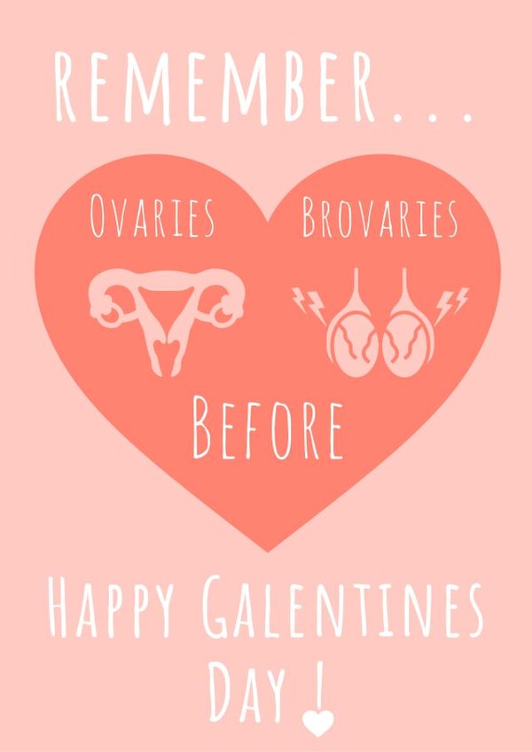 Ovaries before Brovaries Galentines Day Card created by Nikki Noo Cards