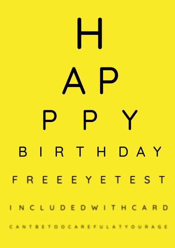 eye test chart Birthday Card 18686 created by AM Designs