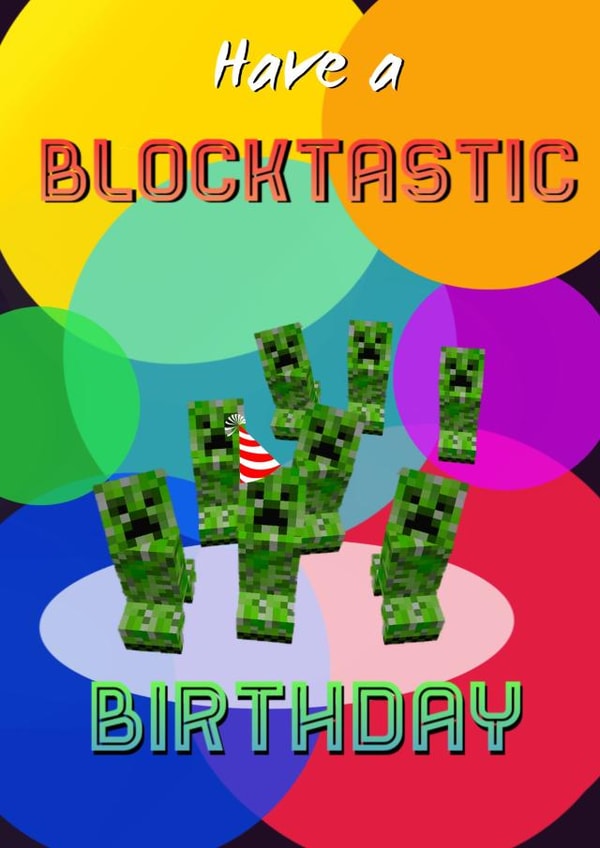 Blocktastic Minecraft birthday card created by Kerrylovescards