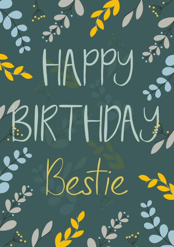 floral leaves Birthday Card 16777 created by Sara Tyson