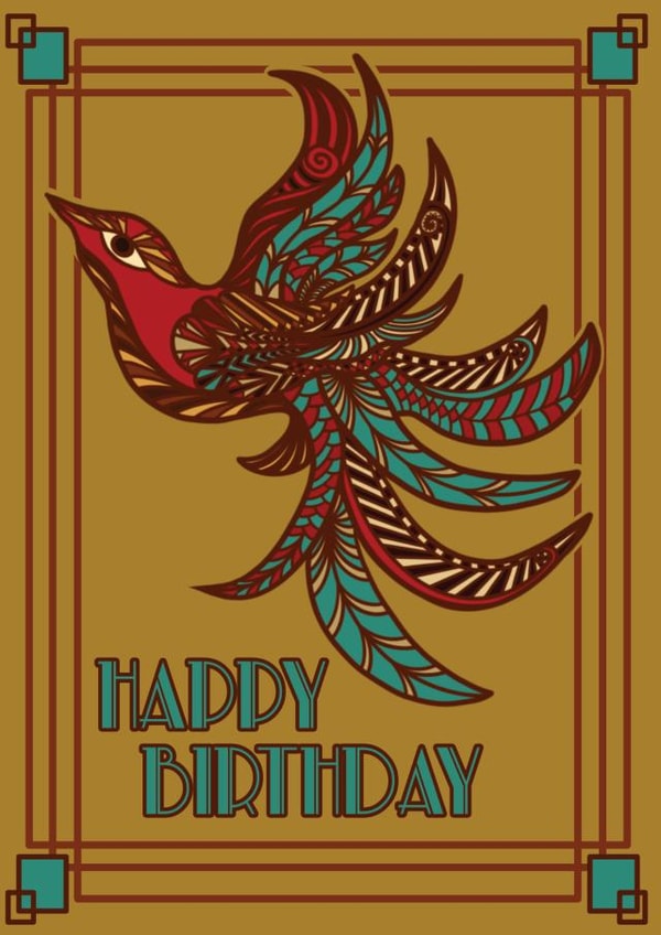 bird feather Birthday Card 46711 created by Kerrie Hitchen