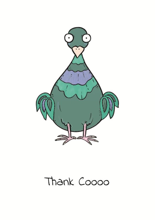 thanks grateful Thank You Card 19785 created by Quack Animal Art