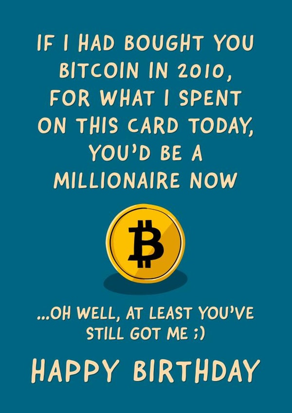 Bitcoin Birthday Card created by Fliss Muir