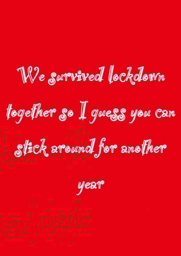survived lockdown Anniversary Card 46716 created by LAO_Illustrations