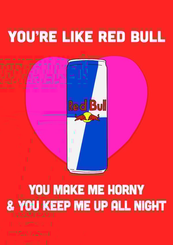 red bull energy Valentines Day Card 43740 created by Swazzdraws