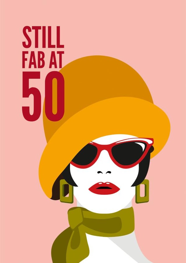 50th fabulous Birthday Card 16830 created by Diva Doodle Designs