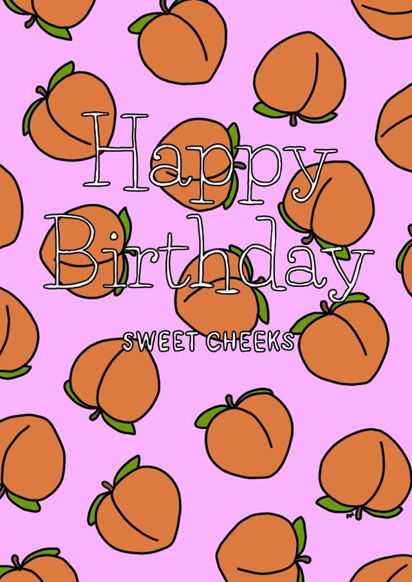 sweetcheeks bum Birthday Card 45974 created by Alex Norman Art 