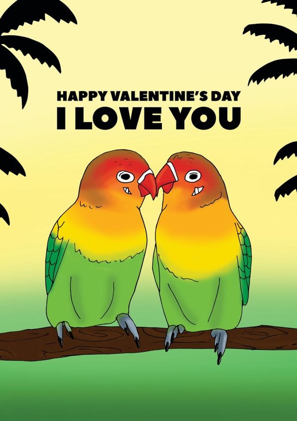 love birds Valentines Day Card 16731 created by Pearl Ivy