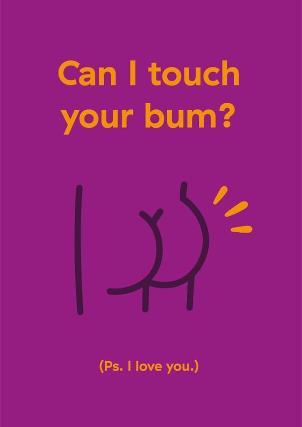 bum rude Valentines Day Card 46130 created by Tom Wilding Designs