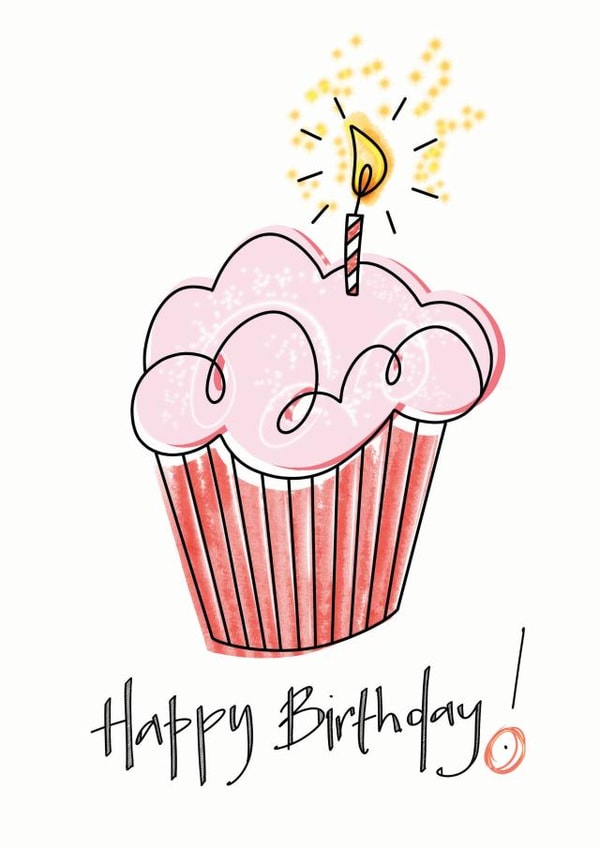 Cupcake Birthday card created by doodleshoe paper goods