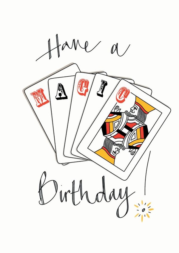 Magic / playing card / bridge birthday card created by doodleshoe paper goods