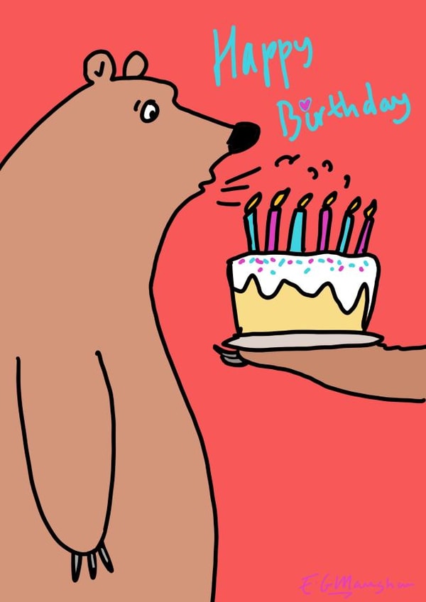 bear animal Birthday Card 19509 created by Esther Maughan