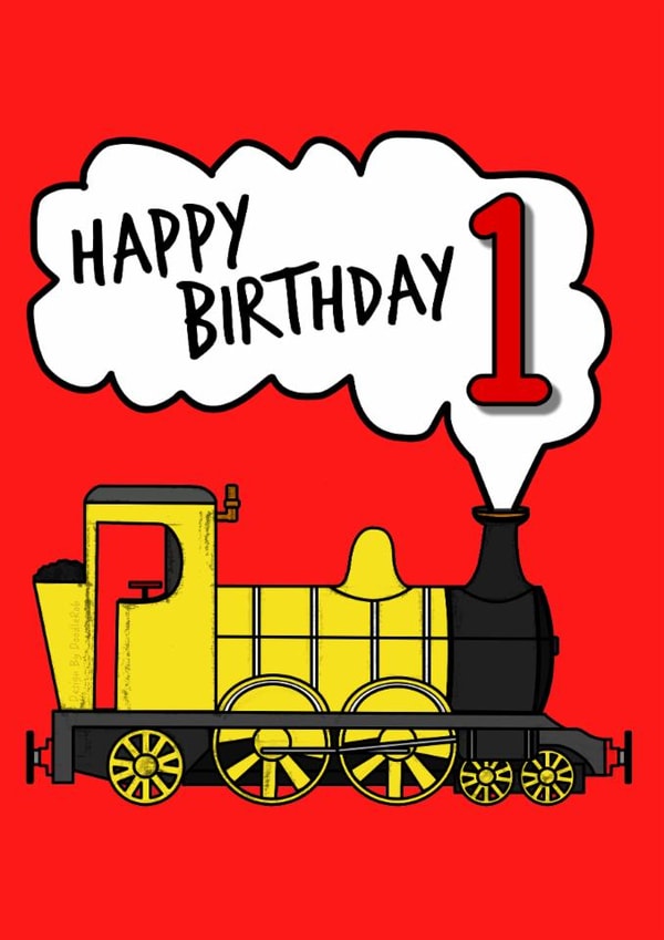 1st Birthday Steam Train created by Doodle Rob
