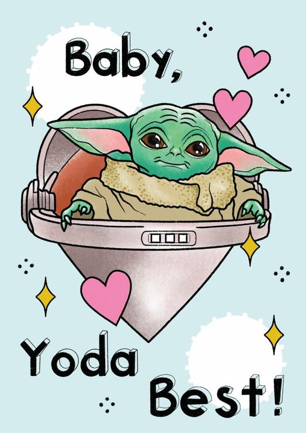 baby yoda best Valentines Day Card 46725 created by Little Hawk Studio 