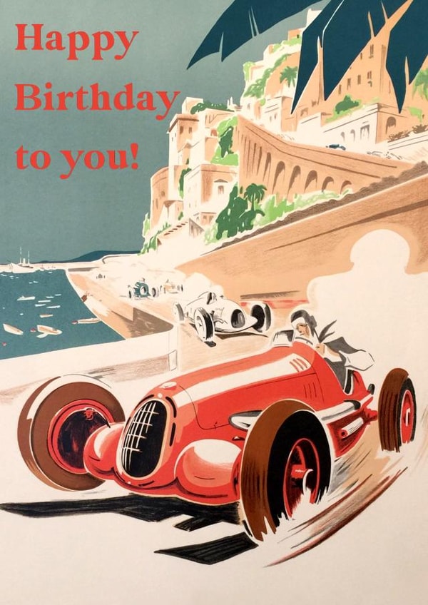 car race Birthday Card 9953 created by Alex Dato