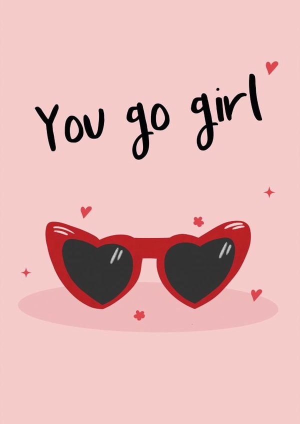 Retro/Vintage you go girl Love & Friendship Card 20963 created by @tikkled.pink