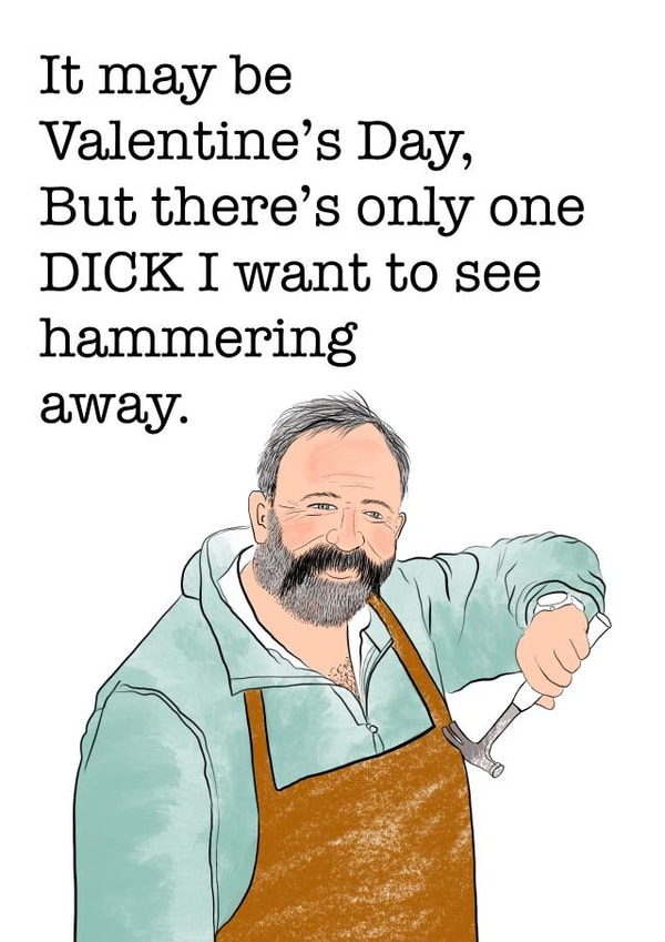 Rude Funny Valentines Day Card 42240 created by Fryer Tucks