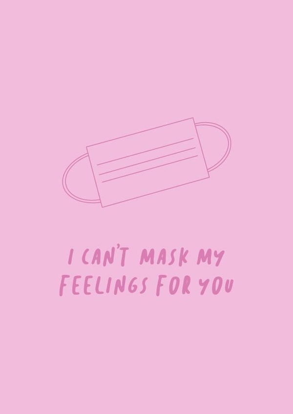 mask facemask Valentines Day Card 39037 created by the blue fox company.