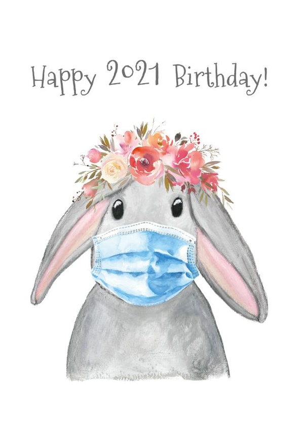 2021 bunny Birthday Card 41889 created by Little Paperie