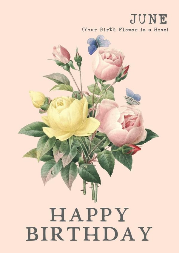 rose flower Birthday Card 10399 created by Summer Lane Studio