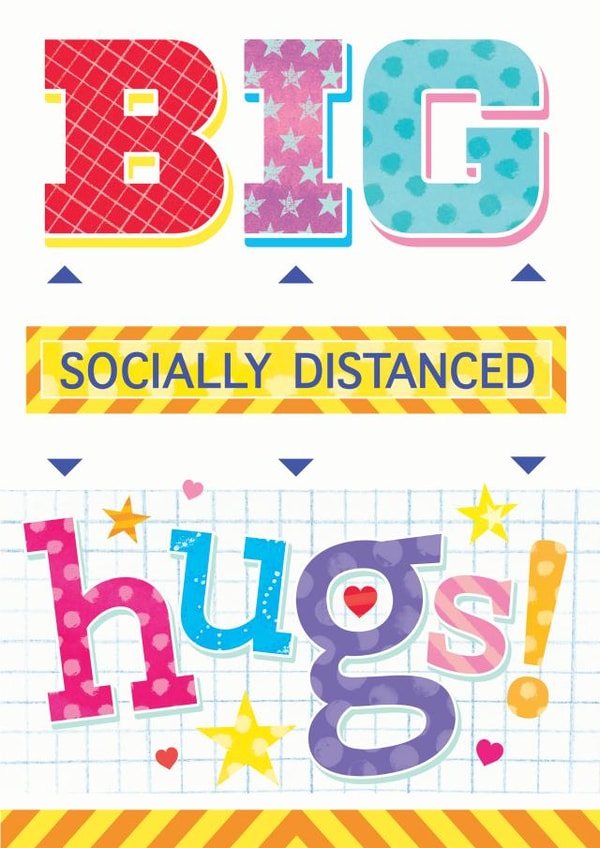 BIG Socially Distanced hugs lockdown card created by Half-Bee