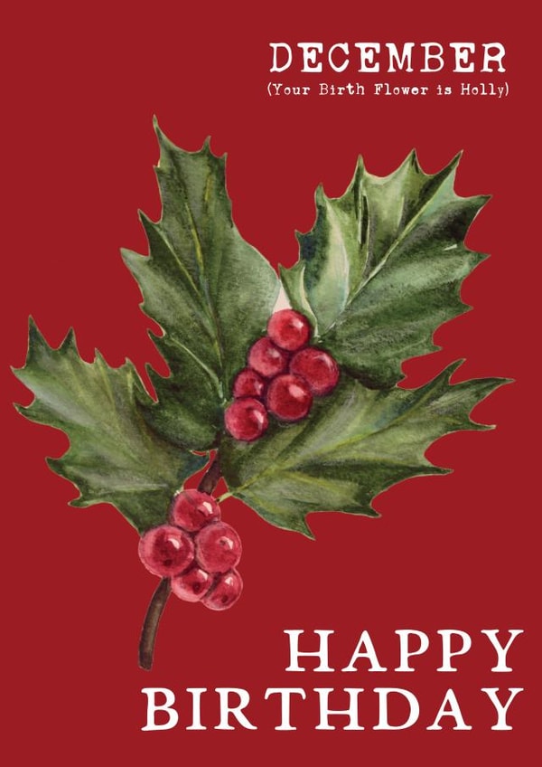 holly pretty Birthday Card 10405 created by Summer Lane Studio