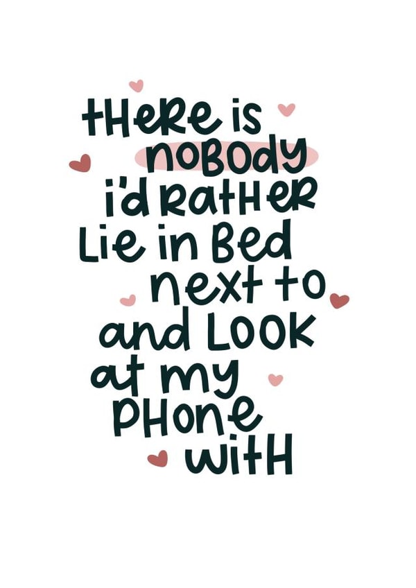 Funny valentines card - mobile phone created by The Lyon's Den Graphics
