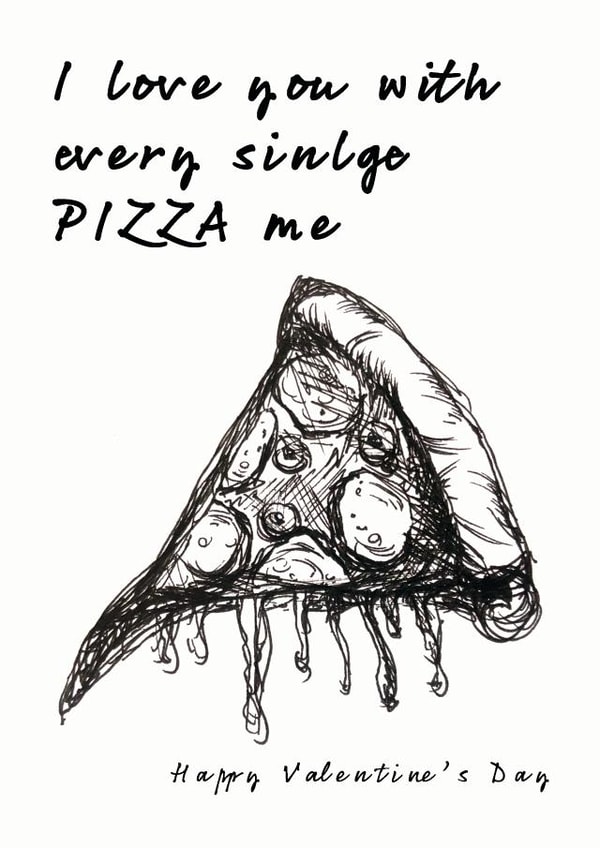 pizza slice Valentines Day Card 30244 created by Pickalily Card Creations